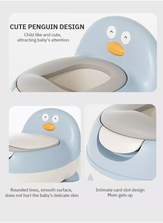 BAYBEE Ducky Western Toilet Kids Potty Seat For Baby Baby Potty Training Seat Chair With Closing Lid Tray Kids Toilet Seat Baby Potty Seat For Toddlers Kids 1 To 3 Years Boys Girl Blue  - Image 2