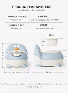 BAYBEE Ducky Western Toilet Kids Potty Seat For Baby Baby Potty Training Seat Chair With Closing Lid Tray Kids Toilet Seat Baby Potty Seat For Toddlers Kids 1 To 3 Years Boys Girl Blue  - Image 3