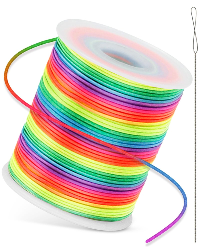 FIVEIZERO Colorful Fiveizero Elastic Bracelet String 1Mm 1.2Mm 1.5Mm Elastic Cord For Beading Rainbow Stretchy String With Beading Needle For Bracelets  Sewing Necklace  Jewelry Making And Crafts - Image 1