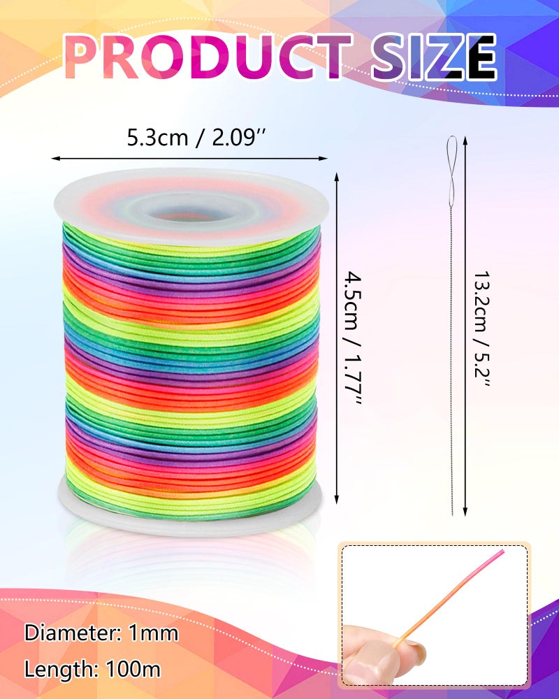 FIVEIZERO Colorful Fiveizero Elastic Bracelet String 1Mm 1.2Mm 1.5Mm Elastic Cord For Beading Rainbow Stretchy String With Beading Needle For Bracelets  Sewing Necklace  Jewelry Making And Crafts - Image 2