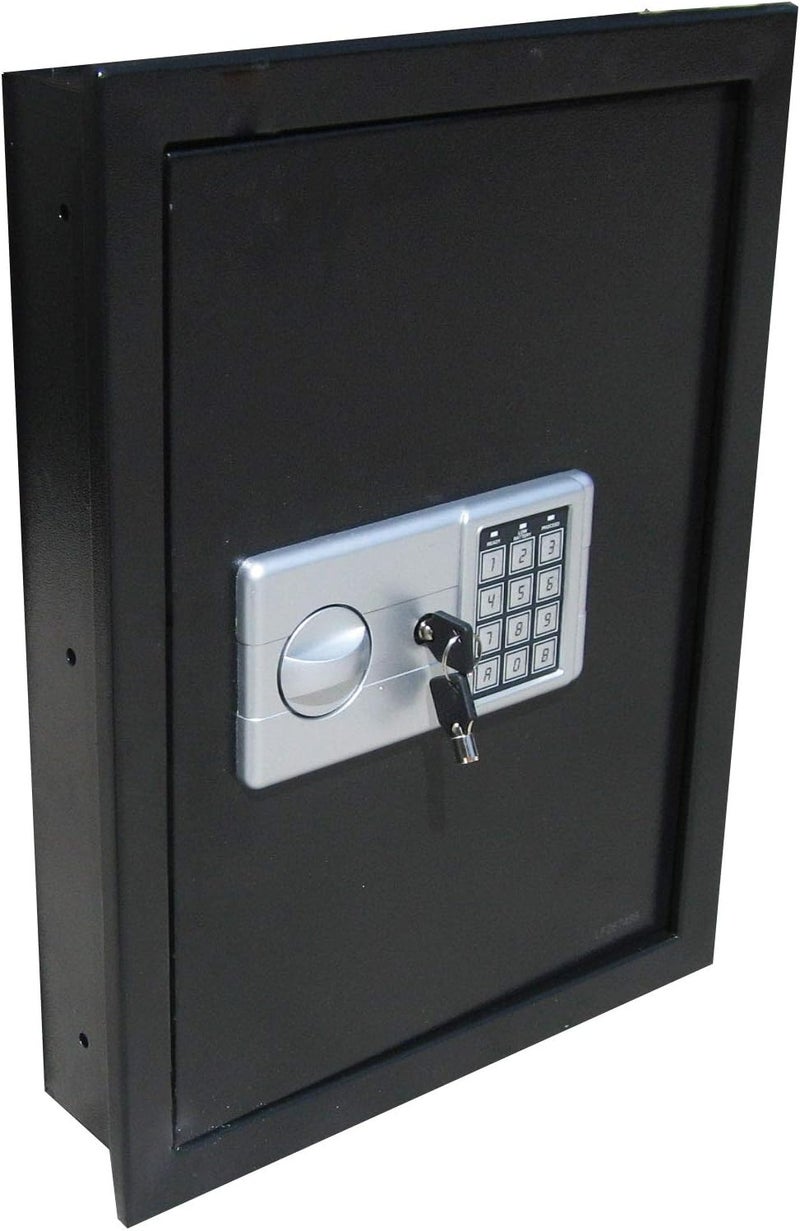 ABLE Digital Electronic Flat Recessed Wall Hidden Safe Security Box Jewelry Gun Cash (Black) - Image 1