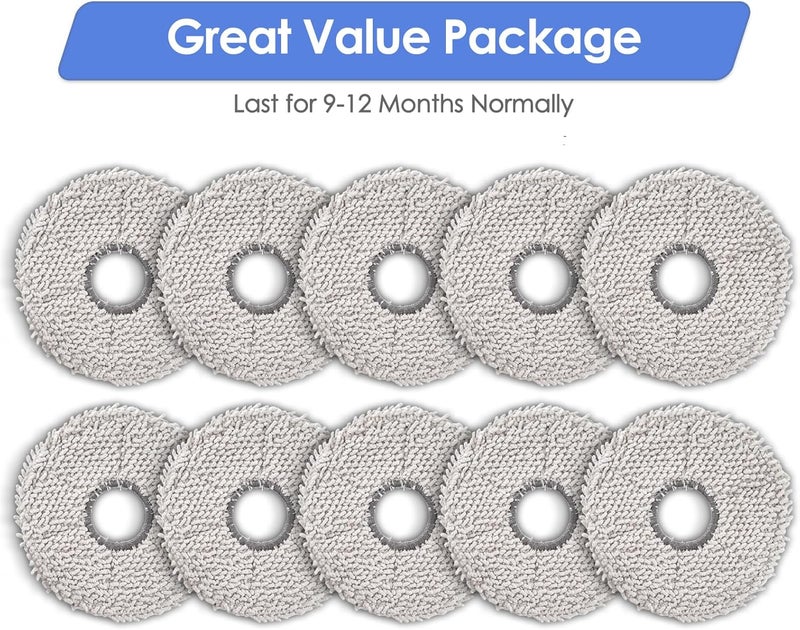 FILTERIST (10 Pack) Mop Pads for ECOVACS DEEBOT T30 Pro Max/ T30 Pro Omni/ T30S/ T30S Combo/ X5 Pro Omni/ X2 Omni/ X2 Pro/ T20 Omni/ X1 Omni/ X1 PRO Omni/ X1 Plus/ T10 Omni/ T10 Turbo/Yeedi M12 Pro+/ X1 Turbo - Image 3