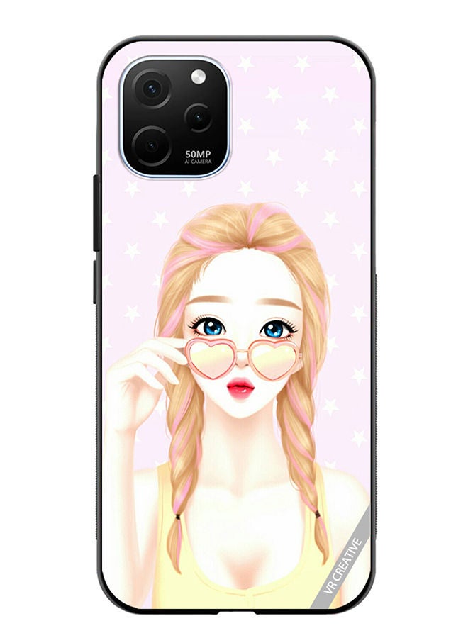 VR CREATIVE Protective Case Cover For Huawei Enjoy 50z Heart Sunglass Girl Design Multicolour - Image 1