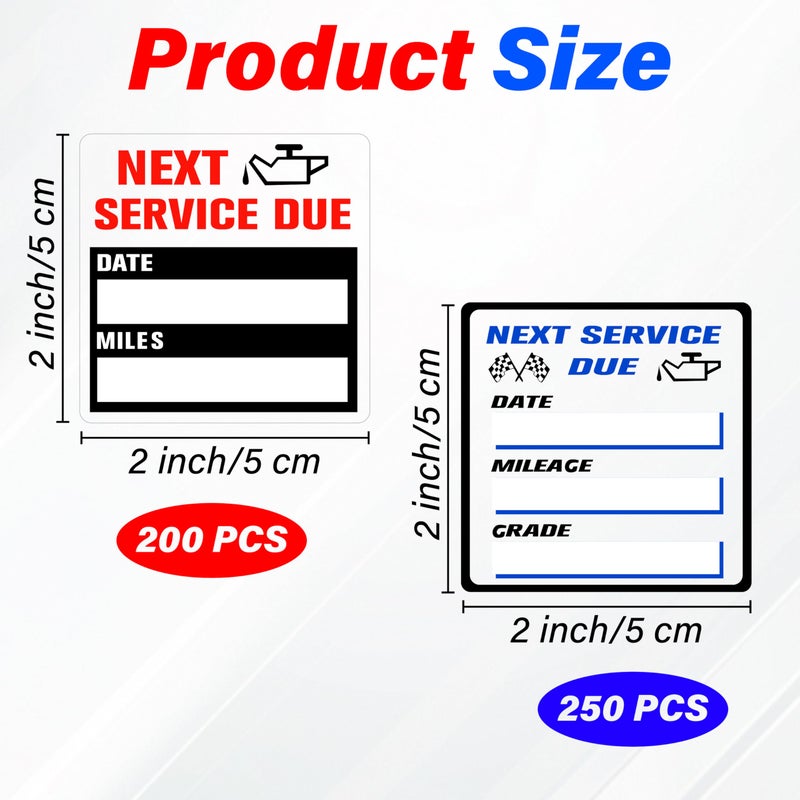 ecocstm 450 PCS Oil Change Stickers for Windshield, 2 Rolls Custom Oil Change Sticker, 2 X 2 Inches Next Service Due Sticker Labels, Removable Vinyl Stickers for Cars Windows Windshield - Image 2