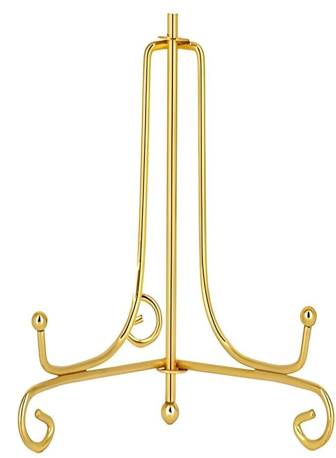 Prescent 6 inch Folding Gold Metal Frame Plate Holder Easel Stand for Picture Frame, Decorative Plates, Photo, Book, Collectibles (Gold, 6 inch) - Image 1