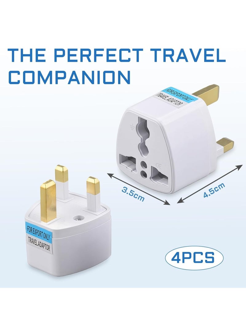 Meetion 4 Pcs Universal Type G UK Plug Adapter – International 3 Pin Travel Converter for US, EU, and AU Devices, Ideal for Laptops, Cameras, Chargers, and More - Image 5