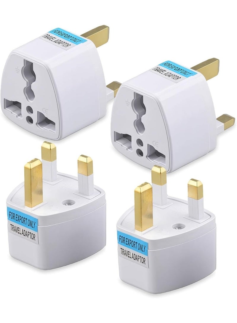 Meetion 4 Pcs Universal Type G UK Plug Adapter – International 3 Pin Travel Converter for US, EU, and AU Devices, Ideal for Laptops, Cameras, Chargers, and More - Image 1