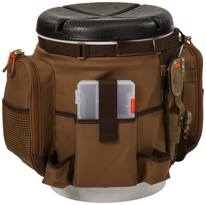 Custom Leathercraft Wild River by CLC WT3507 Tackle Tek Rigger Lighted Bucket Organizer, Plier Holder & Two PT3500 Trays 5-Gallon, Beige - Image 3