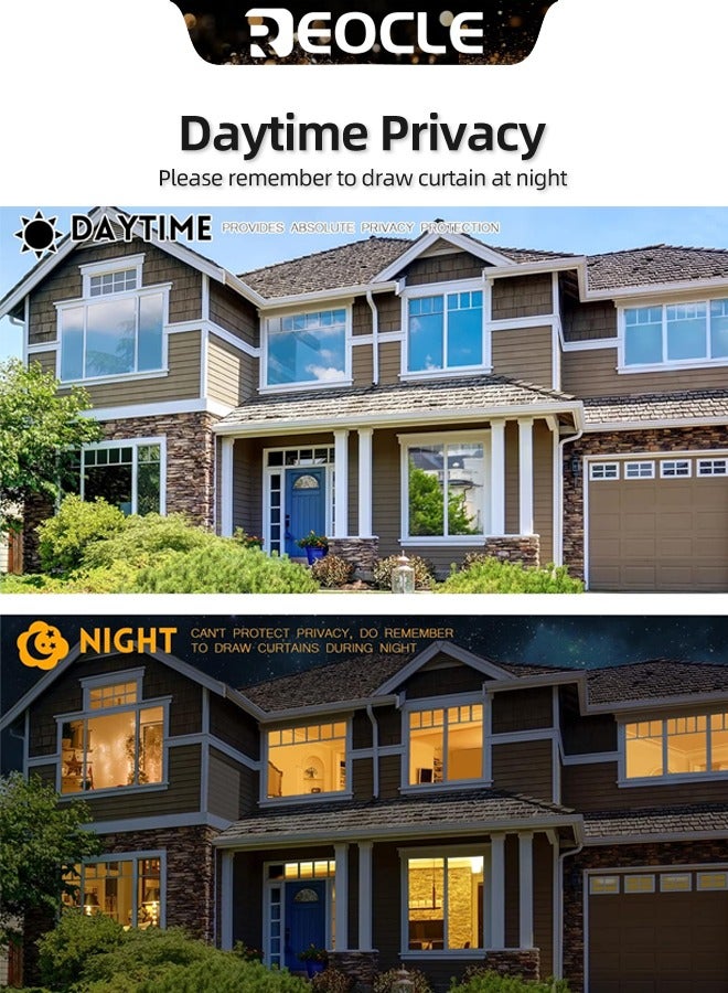 REOCLE Window Privacy Film 11.8 Inch X 3.2 Feet One Way Daytime Privacy Static Cling Sun Blocking Anti UV Reflective Window Tint for Home & Office - Image 5