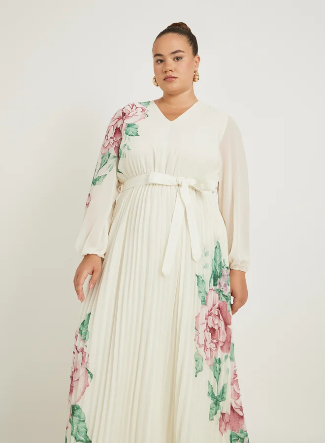 Styli Floral Print Maxi Dress