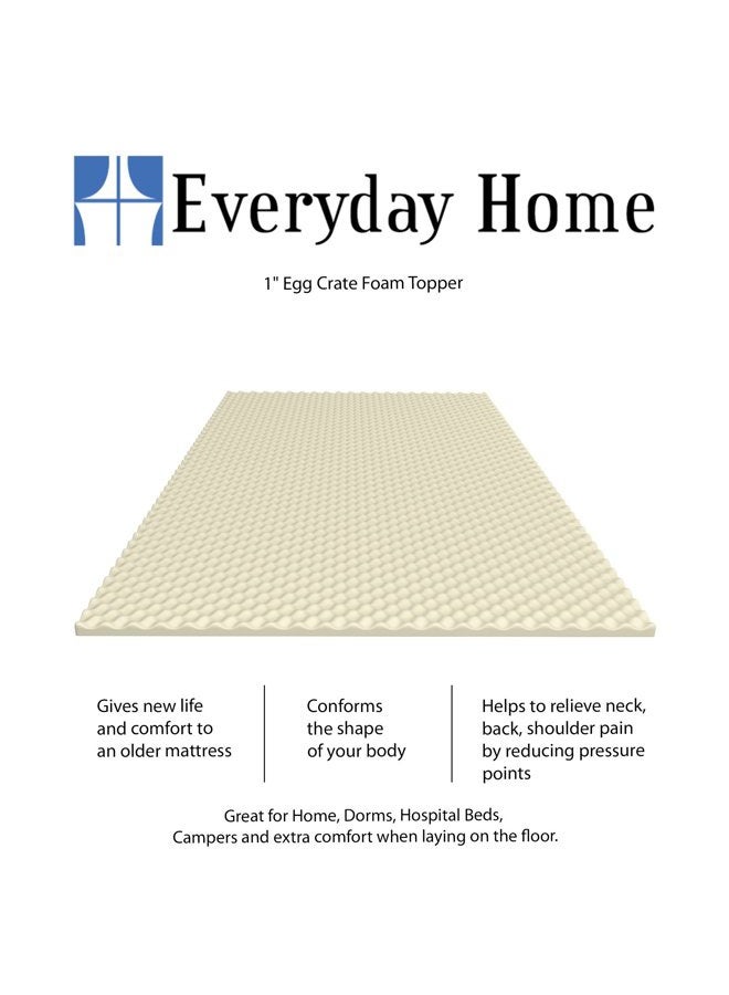 Everyday Home وسادة مرتبة بيضية توين XL مصممة لإضافة راحة ودعم إضافي. رائعة للغرف الجامعية، أسرّة المستشفيات، الأسرّة القابلة للطي، المعسكرات، والمزيد - من Everyday Home - Image 3