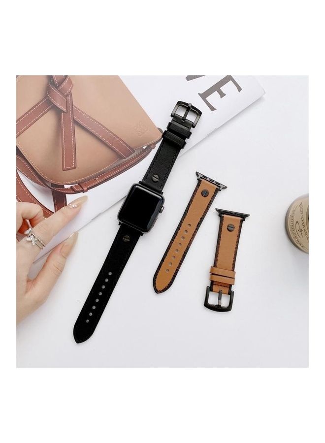 NIBEMINENT Ethnic Replacement Watchband For Apple Watch Series 1/2/3/4/5/6/7/SE 42-44-45mm Brown - Image 2