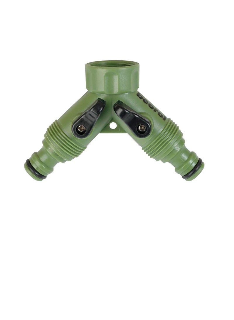 Beorol - Garden 3/4in 2-way Snap-in Coupling with Shut-off Valve - Image 2
