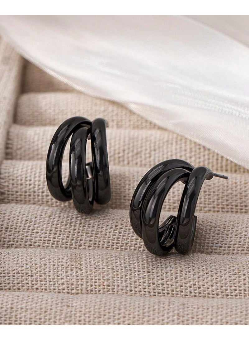 Dangle Charms Elegant & Trendy Black Earrings For Women - Image 4