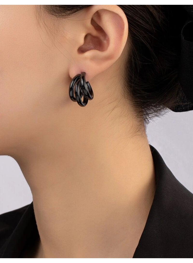 Dangle Charms Elegant & Trendy Black Earrings For Women - Image 3