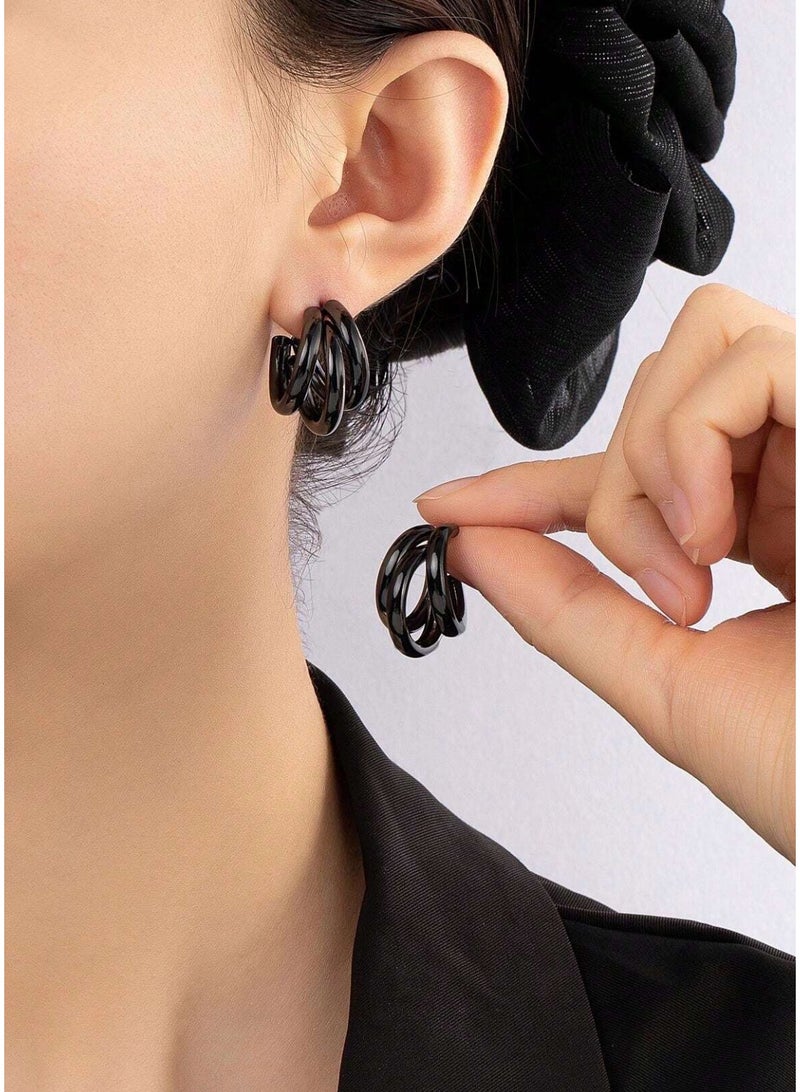 Dangle Charms Elegant & Trendy Black Earrings For Women - Image 1