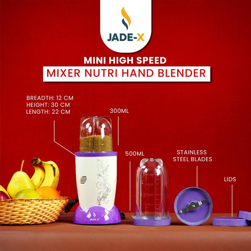 Jade-X JADEX Nutri Blender Powerful and Compact Personal Blender for Healthy Smoothies and More Violate - Image 5