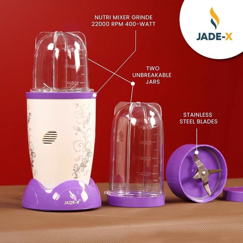 Jade-X JADEX Nutri Blender Powerful and Compact Personal Blender for Healthy Smoothies and More Violate - Image 4