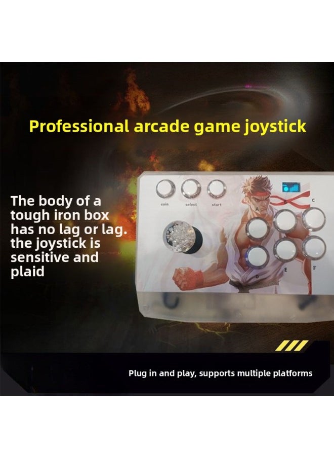 Arcade Rocker Fighting Rocker Computer USB Mobile Phone Boxing Emperor 97 Three And Rocker Suitable For Home Game Console Handle-Product Color:Competitive Version Metal Frame Square Four Buttons  - Image 5