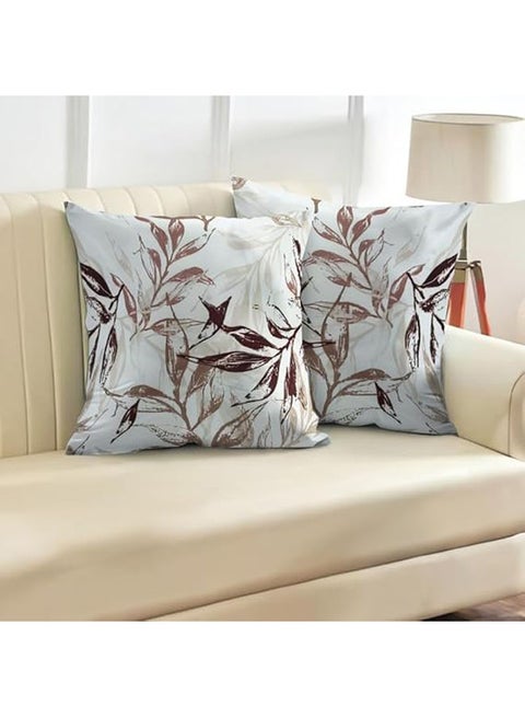 طقم غطاء وسادة كتان مطبوع مكون من قطعتين