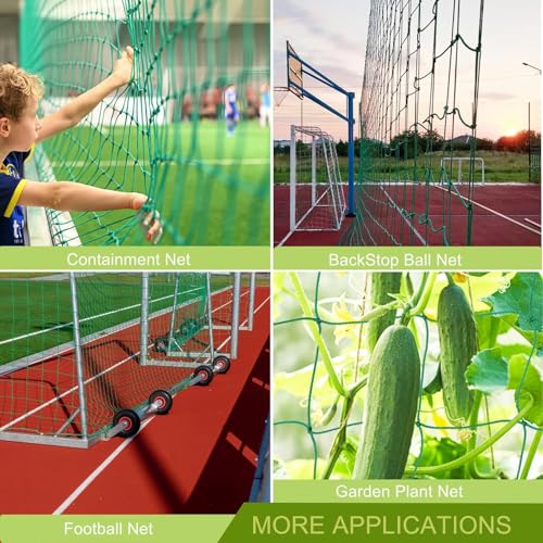 Aoneky Soccer Backstop, Sports Practice Barrier, Soccer Ball Hitting Netting, Heavy Duty Containment Net, 10 x 40 Ft - Image 5
