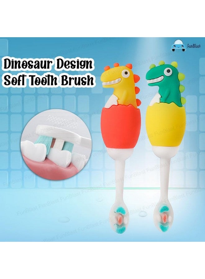 فنبلاست فرشاة أسنان FunBlast للأطفال - فرشاة أسنان ناعمة بتصميم حيواني، فرشاة أسنان ذات شعيرات ناعمة إضافية من الألياف الدقيقة للأطفال من سن 3 إلى 6 سنوات، فرشاة أسنان يدوية للأطفال، (عبوة من قطعتين بلون عشوائي) - Image 4