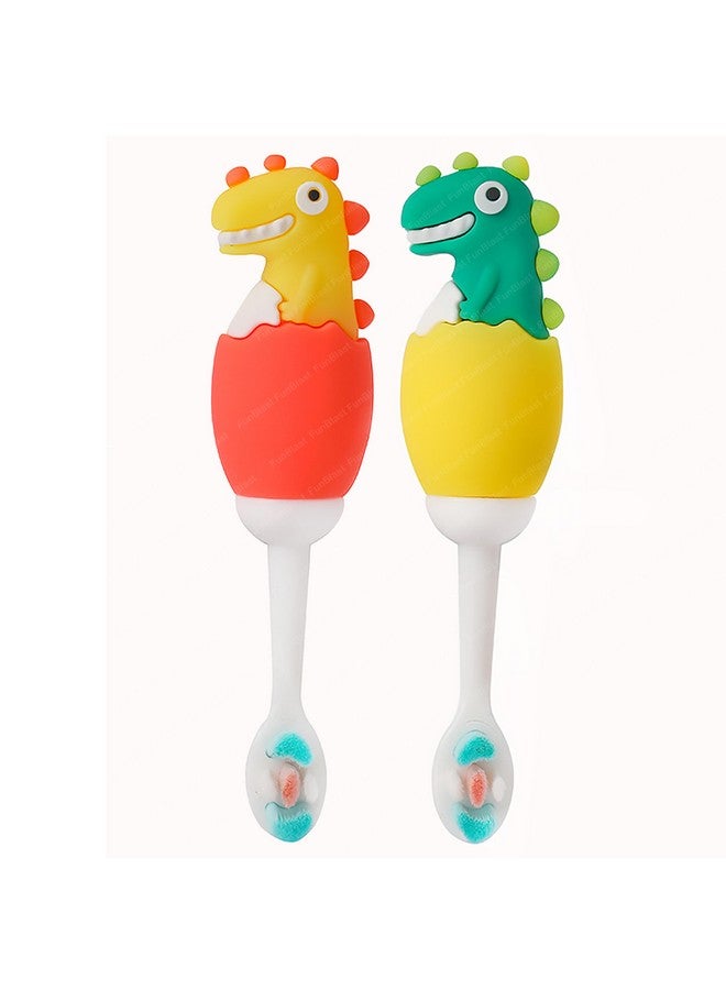 فنبلاست فرشاة أسنان FunBlast للأطفال - فرشاة أسنان ناعمة بتصميم حيواني، فرشاة أسنان ذات شعيرات ناعمة إضافية من الألياف الدقيقة للأطفال من سن 3 إلى 6 سنوات، فرشاة أسنان يدوية للأطفال، (عبوة من قطعتين بلون عشوائي) - Image 1