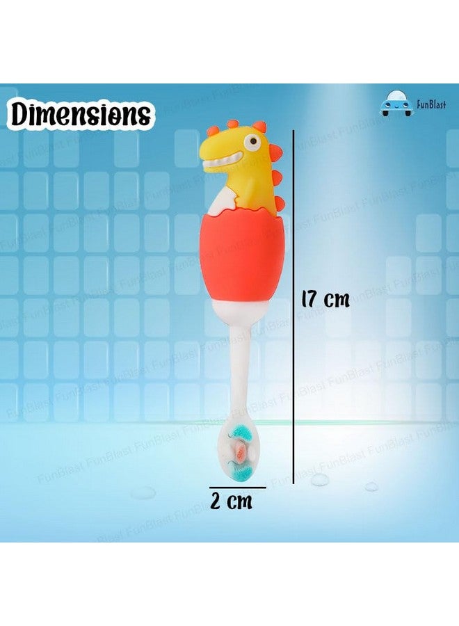 فنبلاست فرشاة أسنان FunBlast للأطفال - فرشاة أسنان ناعمة بتصميم حيواني، فرشاة أسنان ذات شعيرات ناعمة إضافية من الألياف الدقيقة للأطفال من سن 3 إلى 6 سنوات، فرشاة أسنان يدوية للأطفال، (عبوة من قطعتين بلون عشوائي) - Image 2