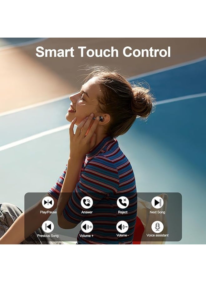 بلاكفيو سماعات أذن لاسلكية حقيقية AirBuds 8، خاصية إلغاء الضوضاء النشطة، مدة تشغيل تصل إلى 56 ساعة، تقنية بلوتوث 5.3 عالية الدقة، سماعات رياضية داخل الأذن مقاومة للماء بمعيار IPX7، تحكم ذكي باللمس، شاشة LED لعرض مستوى الطاقة، متوافقة مع نظامي أندرويد وiOS - Image 5
