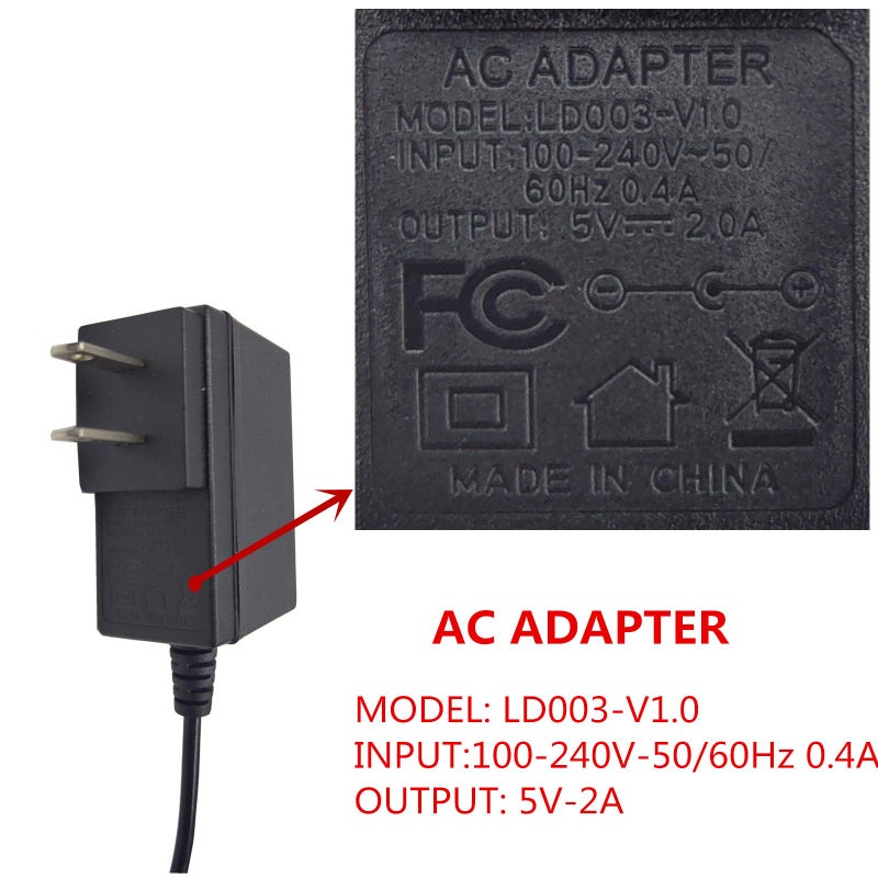 AEISVIK AC Power Supply TV Box - Original Android TV Box US Plug AC Power Adapter Wall Charger Cable Cord AC 100-240V to DC 5V 2A Power Supply DC Connector Jack 5.5mm x 2.1mm - Image 5