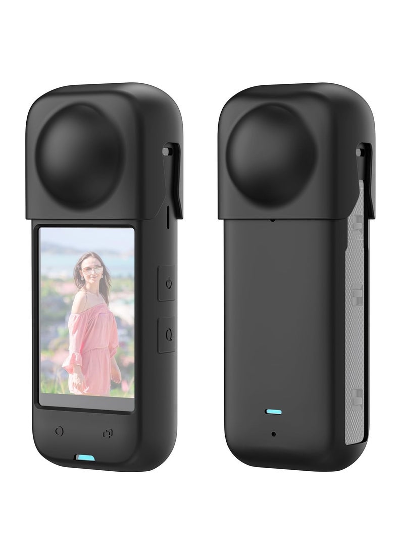 Barakah Protective Case with Lens Cap for Insta 360 X4, Silicone Camera Case Kit with Standard Lens Guard, Compatible with Insta360 X4 - Image 1