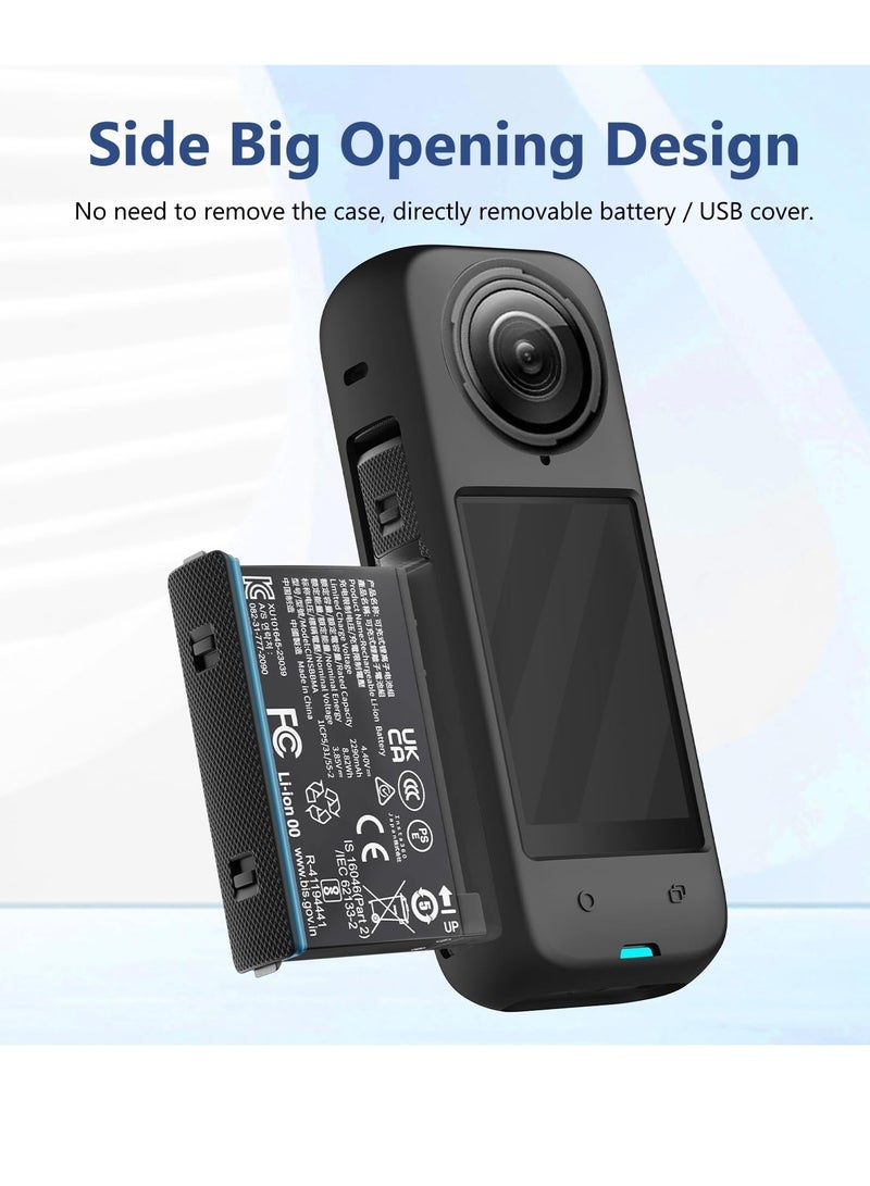 Barakah Protective Case with Lens Cap for Insta 360 X4, Silicone Camera Case Kit with Standard Lens Guard, Compatible with Insta360 X4 - Image 5