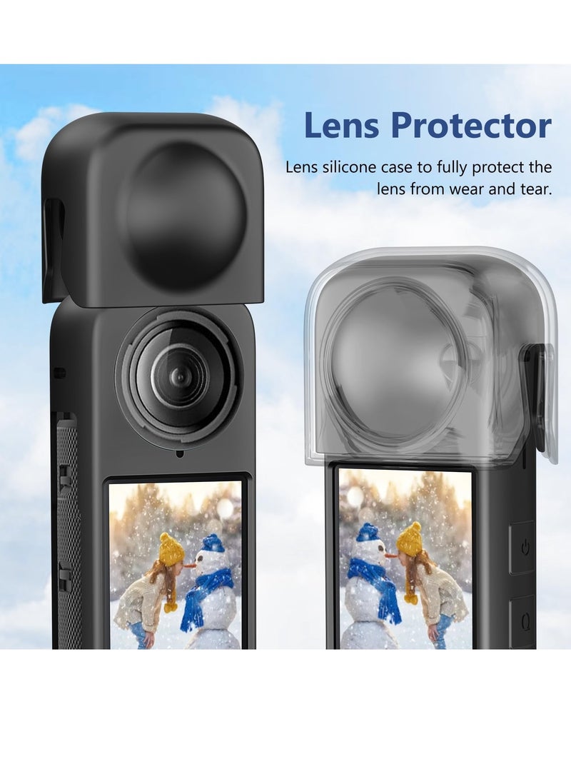 Barakah Protective Case with Lens Cap for Insta 360 X4, Silicone Camera Case Kit with Standard Lens Guard, Compatible with Insta360 X4 - Image 4