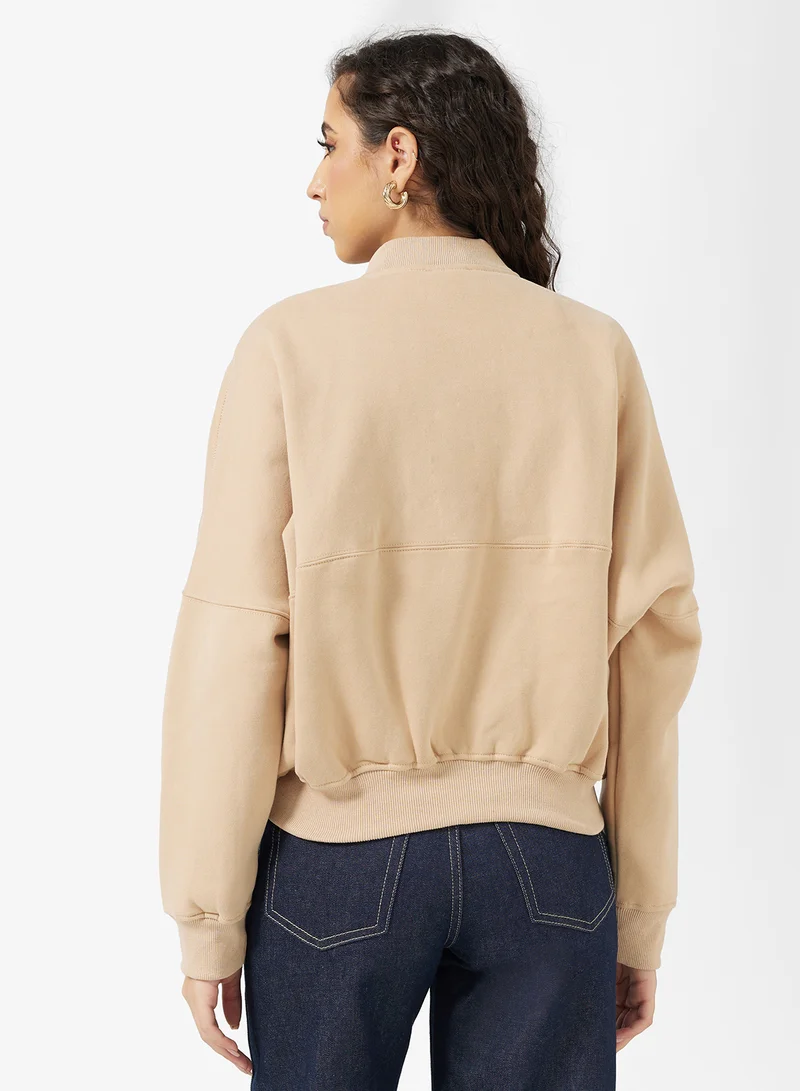 Ginger Zip Thru Bomber Sweatshirt