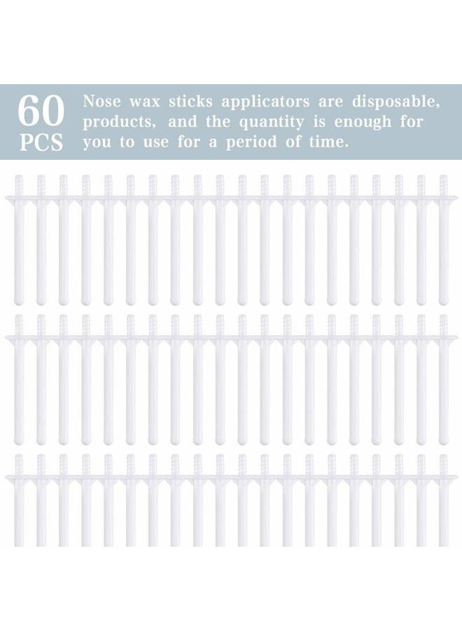 Rolybag 60 Pieces Plastic Wax Applicator Wands with Disposable Spatulas for Nose Hair Removal and Nostril Cleaning - Image 4