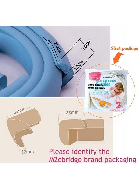 L Shape Extra Thick Furniture Table Edge Protectors Foam Baby Safety Bumper Guard 6.5 Ft (Off White)