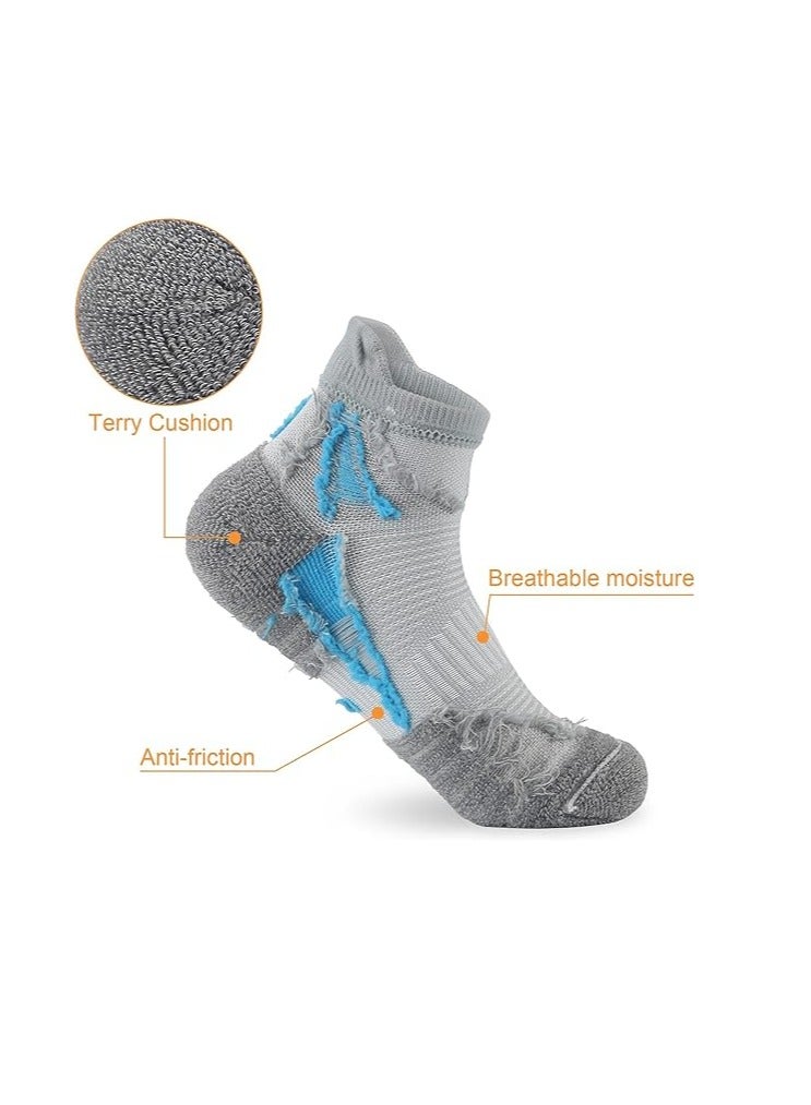 Excefore Running Trainer Socks Women 4-7,Womens Ladies Ankle Sports Socks Low Cut Anti Blister Cushioned Walking Cotton Socks 5 Pairs Colourful Breathable Wicking Non-slip Athletic Socks - Image 3