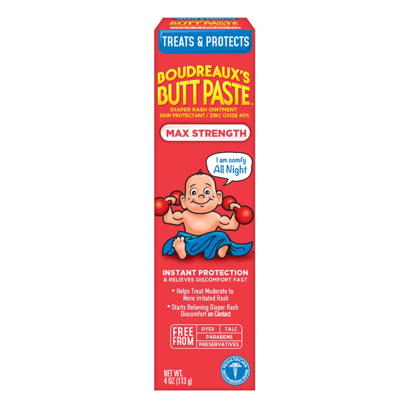 Boudreaux's Butt Paste Maximum Strength Diaper Rash Cream, Ointment for Baby, 4 oz Tube - Image 1