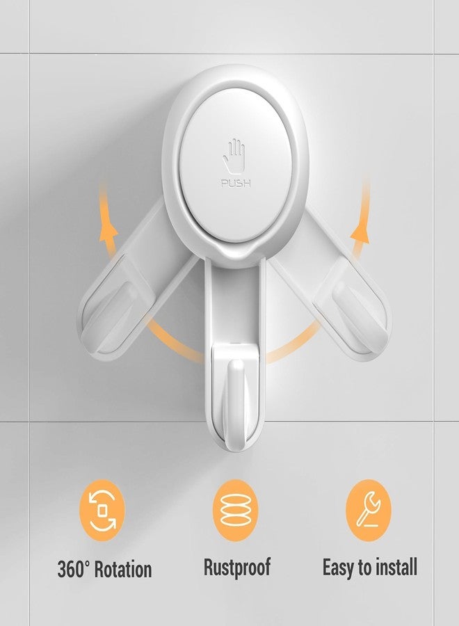 Marchpower Shower Hooks for Inside Shower Reusable Waterproof Utility Suction Cups Hooks - 4 Pack Heavy Duty Vacuum Hook Home Kitchen Bathroom Wall Holder Hanger for Towel Loofah Cloth Key & Ceiling - Image 5