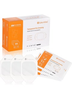EalionMed Transparent Film Dressing, Waterproof Wound Bandage, Adhesive Patch, 2.75'' W X 2.36'' L, 100 Pack, Clear, Breathable, Comfortable, Shower Shield, Tattoo Aftercare