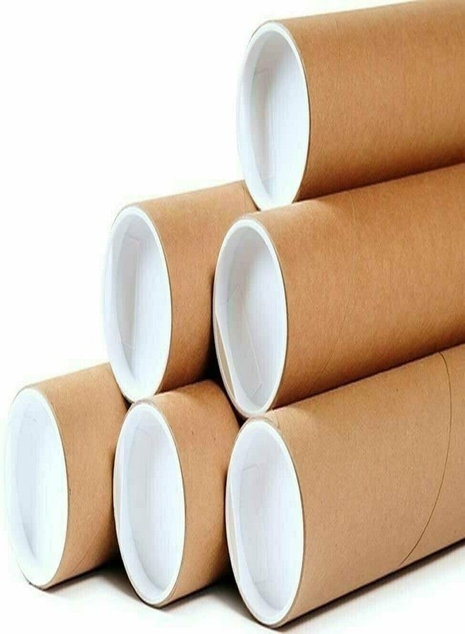 supplyhut 10 - 2" x 20" Round Cardboard Shipping Mailing Tube Tubes With End Caps - Image 1