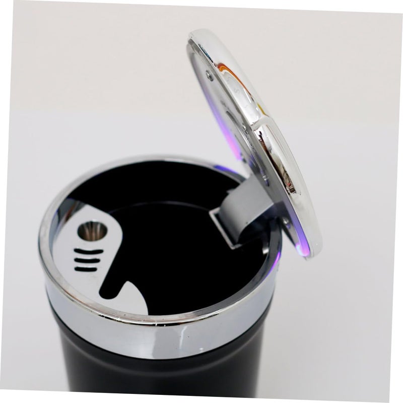Black Car LED Light Ashtray Smokeless Cup Holder Sealed Ash Tray - Image 3