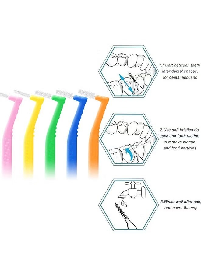 5Pcs Interdental Brush Angle Angled Dental Brush Braces Toothbrush Toothbrush Between Teeth for Teeth Cleaning L-shaped Interdental Brushing Cleaning Interdental Brushing Adult Orthodontic Care - Image 3