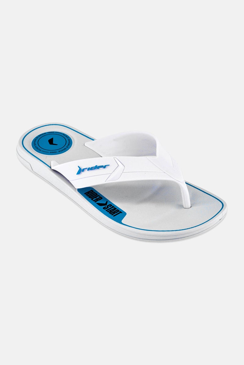 RIDER Men Brand Logo Slip On Slippers, White - Image 1