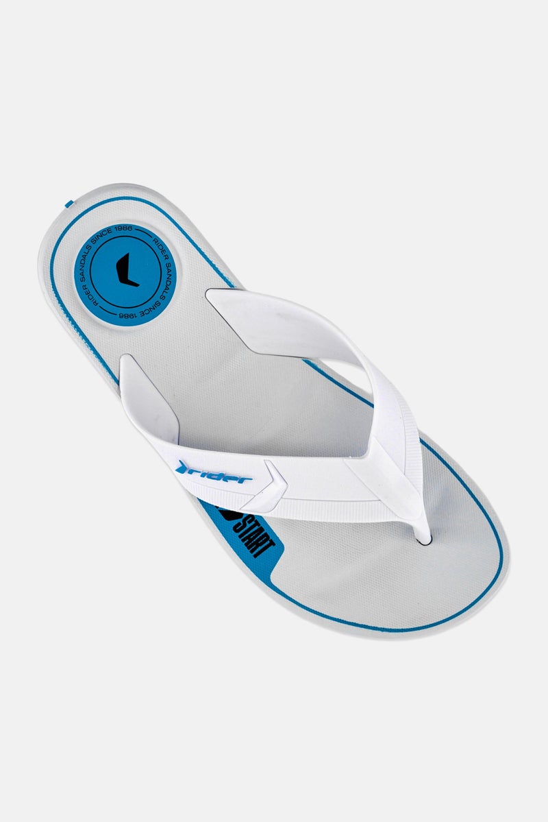 RIDER Men Brand Logo Slip On Slippers, White - Image 4