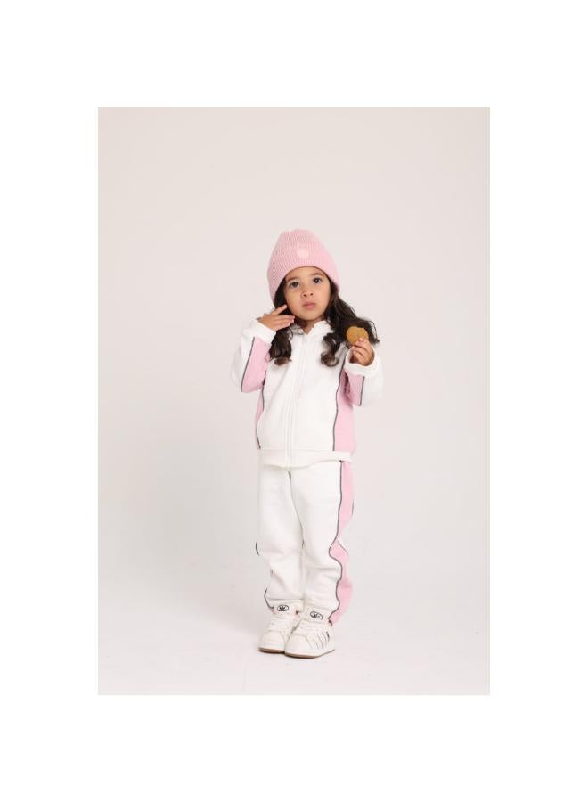 playmore Unisex Baby Cotton Outfit Set – Off-White & Pink - Image 2