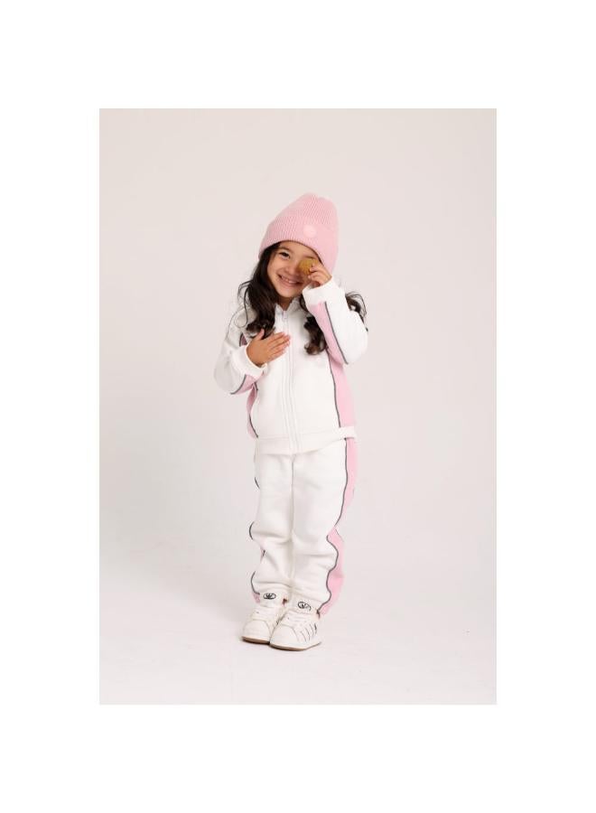 playmore Unisex Baby Cotton Outfit Set – Off-White & Pink - Image 1