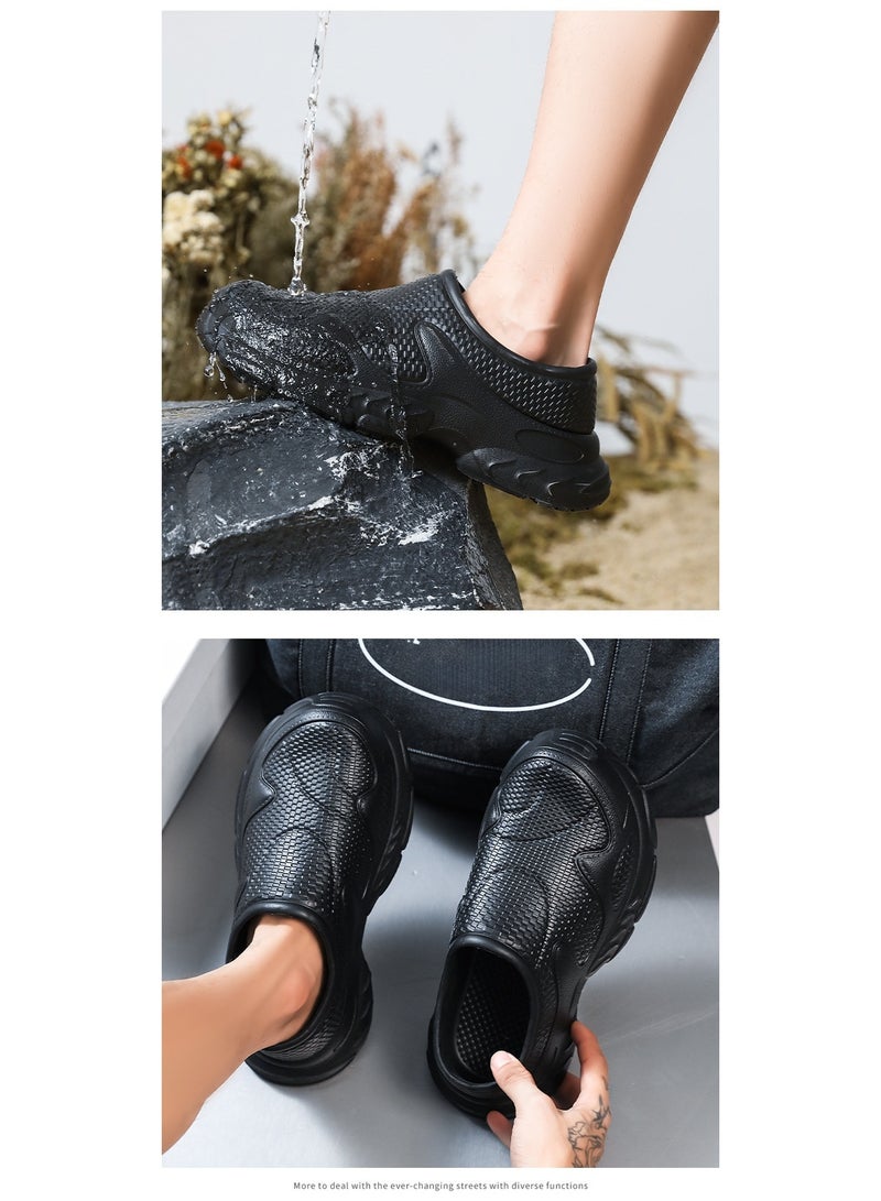 Unisex Adults Kitchen Safety Shoes Chef Shoes Non Slip Garden Work Shoes Lightweight Waterproof Restaurant Food Service Shoes, Black, - Image 2