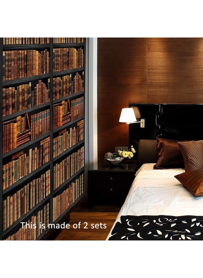 Alwayspon Modern Art Self Stick Vinyl Door Mural Sticker Peel And Stick Removable Refrigerator Wrap Decal Book Shelf 32.3X78.7 2 Pcs Set  - Image 5