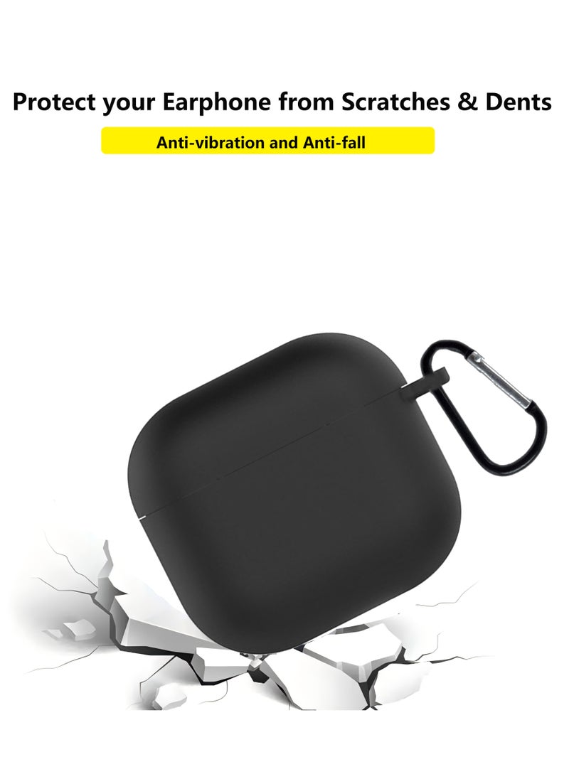 Youque Silicone Case for  Apple AirPods 4 Protective Earphone Cover With Hook Black  - Image 2